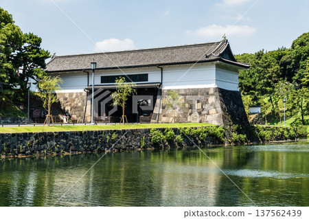Building view of the Sakurada mon at Imperial Palace Outer Gardens(Kokyo Gaien) in Chiyoda, Tokyo, Japan. which is the largest of the remaining gates of what was Edo Castle. Building view of the Sakurada mon at Imperial Palace Outer Gardens(Kokyo Gaien) in Chiyoda, Tokyo, Japan. which is the largest of the remaining gates of what was Edo Castle. 137562439