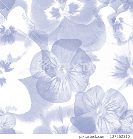 A seamless floral pattern with pansies, monochrome, muted purple, hand-drawn with watercolor on an isolated background. Botanical clip art in delicate shades for fabric, wallpaper, and banner designs. A seamless floral pattern with pansies, monochrome, muted purple, hand-drawn with watercolor on an isolated background. Botanical clip art in delicate shades for fabric, wallpaper, and banner designs. 137562510