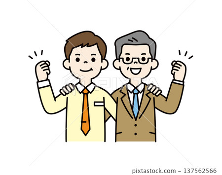 積極進取的年輕男性員工、員工兼老闆、總裁、經理上半身向量圖 積極進取的年輕男性員工、員工兼老闆、總裁、經理上半身向量圖 137562566