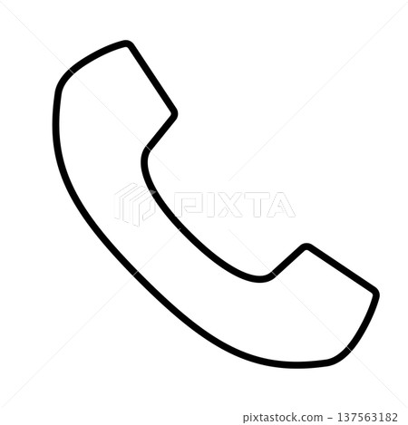 Simple phone icon illustration (line drawing) 02 137563182