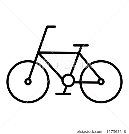 簡易自行車圖示插圖（線描）001 137563648