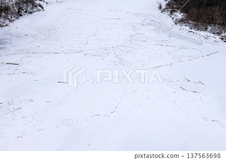 Frozen River Surface Covered With Snow And Ice Winter Landscape Texture Frozen River Surface Covered With Snow And Ice Winter Landscape Texture 137563698