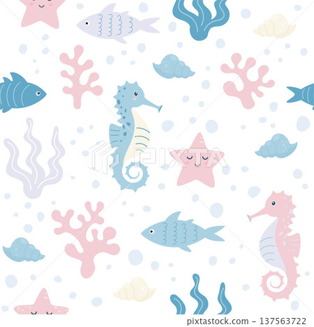 cute underwater pattern cute underwater pattern 137563722