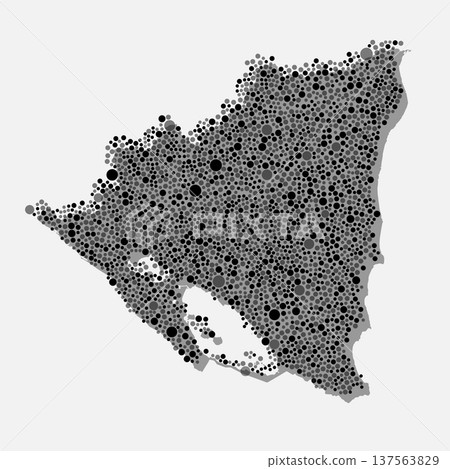 Creative map of Nicaragua from random black dots Creative map of Nicaragua from random black dots 137563829