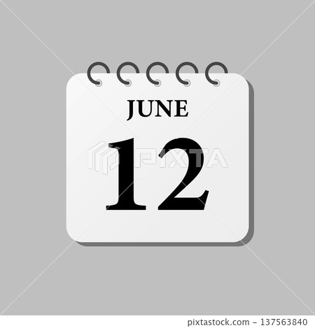 Icon page calendar day - 12 June 137563840