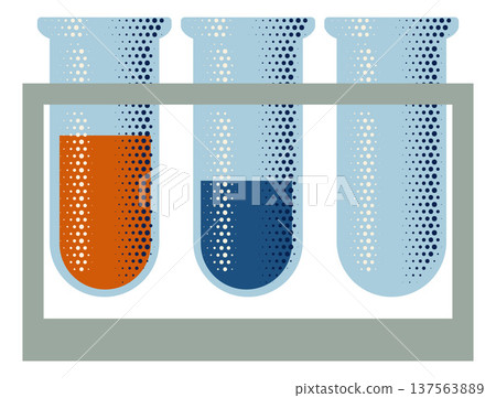 Test Tubes Beaker Flask Rack Retro Science Icon 137563889