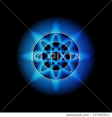 Glowing circular and oval geometric shapes 137563913