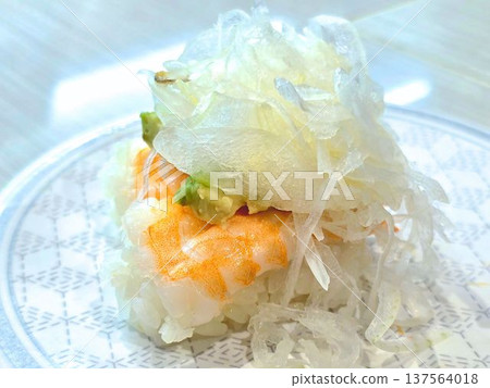 Delicious shrimp and avocado sushi Delicious shrimp and avocado sushi 137564018