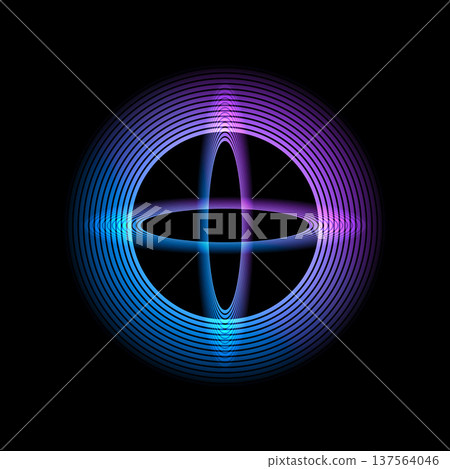 發光的圓形和橢圓形幾何圖形 137564046