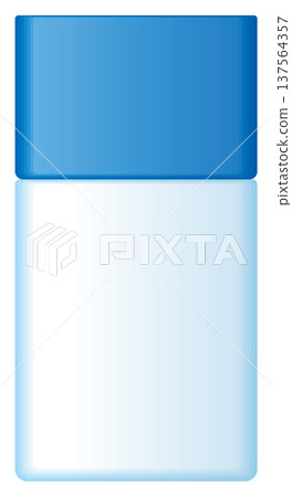 Bottle container with blue lid Bottle container with blue lid 137564357