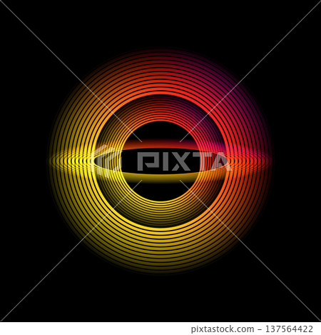 Glowing circular and oval geometric shapes Glowing circular and oval geometric shapes 137564422