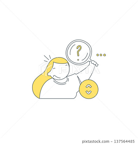 A Woman Searching For A Creative Solution To A Problem Vector Illustration A Woman Searching For A Creative Solution To A Problem Vector Illustration 137564485