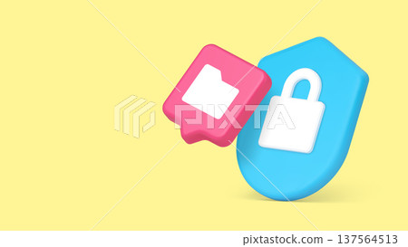 Data Security And Privacy Protection Concept 3d Banner Template Vector Illustration. Data Security And Privacy Protection Concept 3d Banner Template Vector Illustration. 137564513