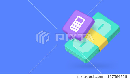 Financial Planning And Budget Calculation Money 3d Banner Template Vector Illustration. Financial Planning And Budget Calculation Money 3d Banner Template Vector Illustration. 137564526