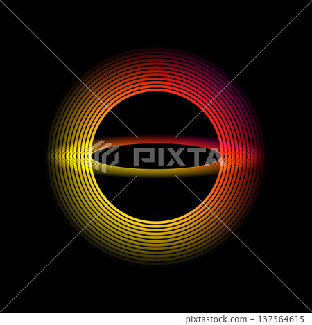 Glowing circular and oval geometric shapes Glowing circular and oval geometric shapes 137564615