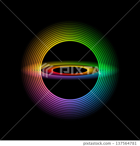 Glowing circular and oval geometric shapes 137564781
