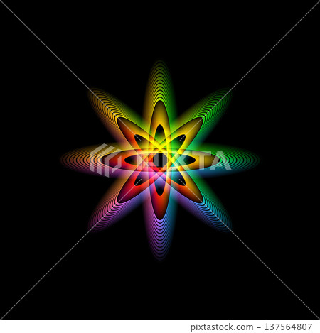 Oval glowing geometric shapes Oval glowing geometric shapes 137564807