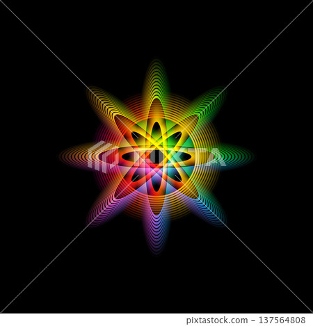 Oval and circular glowing geometric shapes Oval and circular glowing geometric shapes 137564808