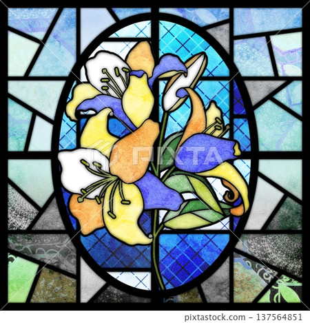 Lily Stained Glass 137564851