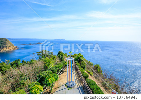 Winter view from the 33rd Parallel Observatory in Saikai City, Nagasaki Prefecture 137564945