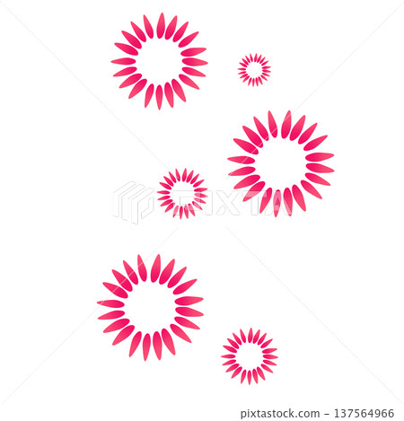 Bright pink flower with many petals Bright pink flower with many petals 137564966