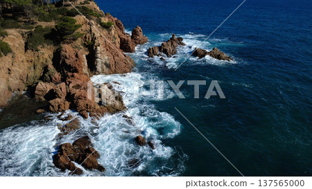 Costa Brava Coastline at Cala Sa Conca from Above Costa Brava Coastline at Cala Sa Conca from Above 137565000