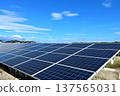 Solar panels under the blue sky Renewable energy 137565031