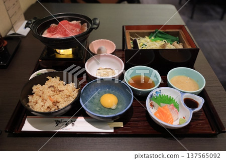 Nov 25 2025 Japanese Hot Pot Set With Rice, Egg, Sashimi, Nov 25 2025 Japanese Hot Pot Set With Rice, Egg, Sashimi, 137565092