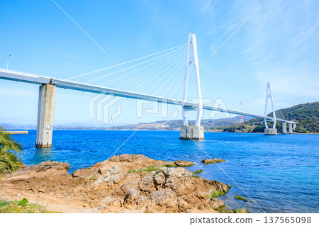Oshima Bridge in winter, Saikai City, Nagasaki Prefecture 137565098