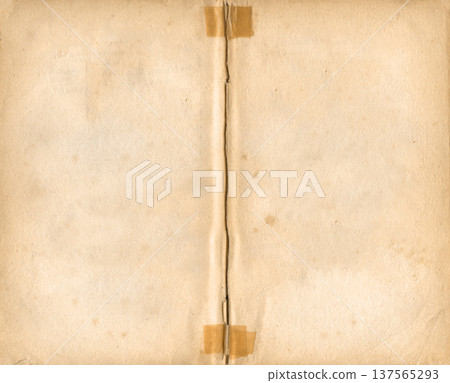 Aged paper texture with fold and tape Aged paper texture with fold and tape 137565293