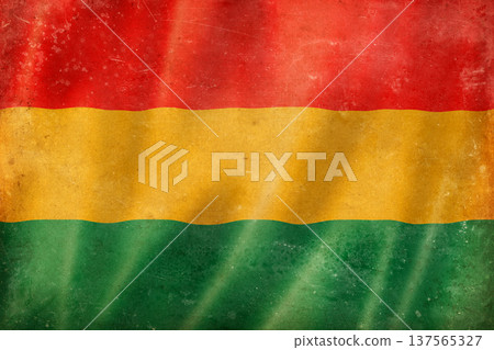 Old vintage flag of Bolivia, worn and stained Old vintage flag of Bolivia, worn and stained 137565327