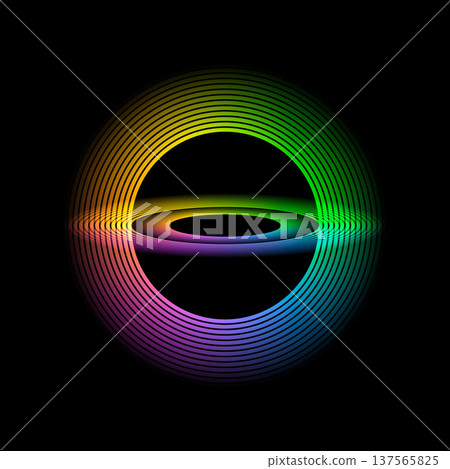 Glowing circular and oval geometric shapes 137565825