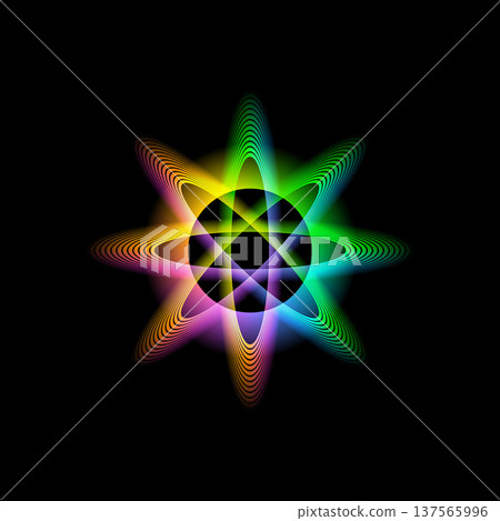 Glowing circular and oval geometric shapes Glowing circular and oval geometric shapes 137565996