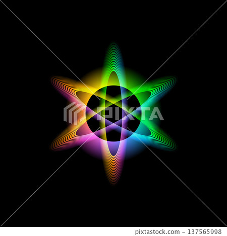 Glowing circular and oval geometric shapes 137565998