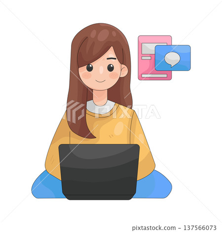 Illustration of freelancer Illustration of freelancer 137566073
