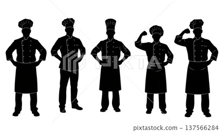 Black Solid Bakers Standing Proudly Set of Six on White Background 137566284