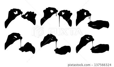 Black Solid Bakers Separating Eggs Set of Six on White Background 137566324