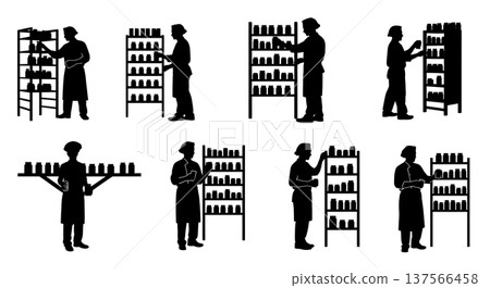 Black Solid Bakers Organizing Spices Set of Six on White Background Black Solid Bakers Organizing Spices Set of Six on White Background 137566458