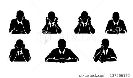 Black Solid Bartenders Resting on Bar Set of Six on White Background Black Solid Bartenders Resting on Bar Set of Six on White Background 137566573