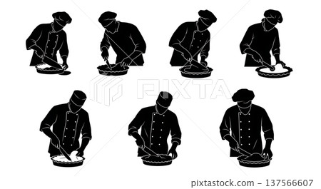 Black Solid Bakers Trimming Pie Edges Set of Six on White Background Black Solid Bakers Trimming Pie Edges Set of Six on White Background 137566607