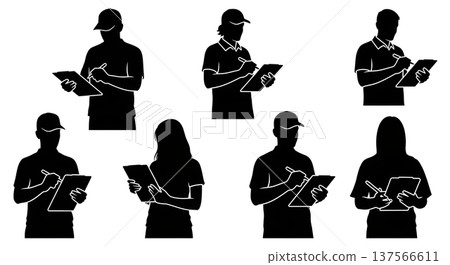 Black Solid Canvasser Silhouettes Set of Six 137566611