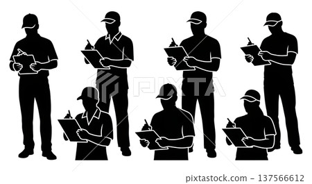 Black Solid Canvasser Silhouettes Set of Six 137566612