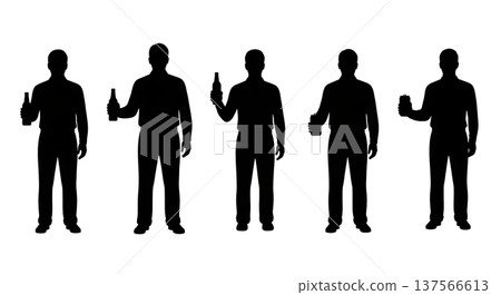 Black Solid Canvasser Silhouettes Set of Six 137566613
