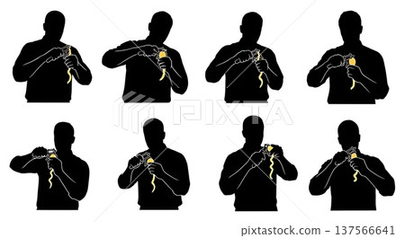 Black Solid Bartenders Peeling Citrus Twists Set of Six on White Background 137566641