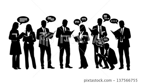 Black Solid Bilingual Agents with Reference Books Silhouettes Set of Six on White Background Black Solid Bilingual Agents with Reference Books Silhouettes Set of Six on White Background 137566755