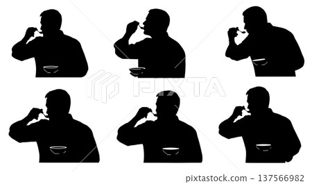 Black Solid Chef Finger Taste Silhouettes Set of Six Black Solid Chef Finger Taste Silhouettes Set of Six 137566982