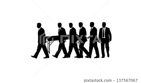 Black Solid Agents Carrying Table Silhouettes Set of Six Black Solid Agents Carrying Table Silhouettes Set of Six 137567067