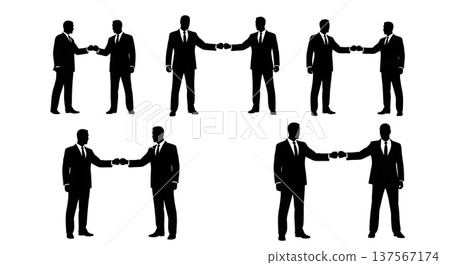 Black Solid Agents Fist Bump Silhouettes Set of Six Black Solid Agents Fist Bump Silhouettes Set of Six 137567174