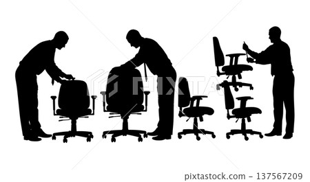 Black Solid Agents Adjusting Chair Silhouettes Set of Six Black Solid Agents Adjusting Chair Silhouettes Set of Six 137567209