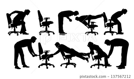 Black Solid Agents Adjusting Chair Silhouettes Set of Six Black Solid Agents Adjusting Chair Silhouettes Set of Six 137567212